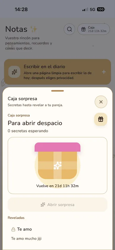Caja sorpresa con sorpresas ocultas y reveladas